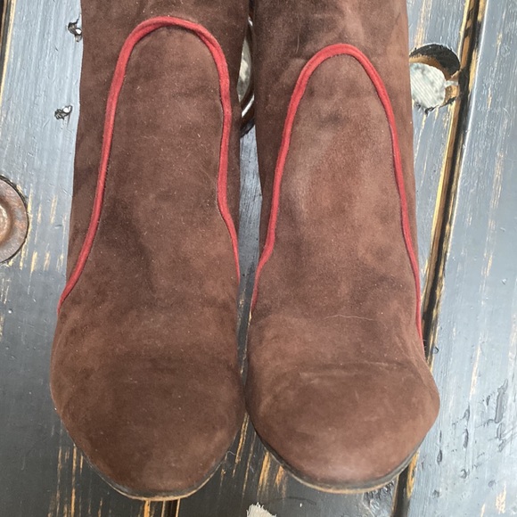 *VINTAGE* Yves Saint Laurent Brown Suede Boots - Picture 5 of 17